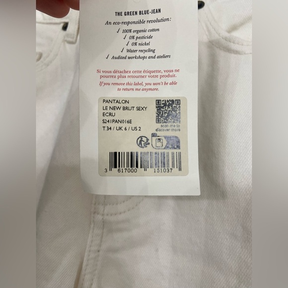 NWT Sezane Le New Brut Sexy Ecru Size 2 - Picture 5 of 10